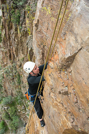 Students go rock climbing at Paramount, located near Kelly Canyon as part of the Outdoor Activities Program.