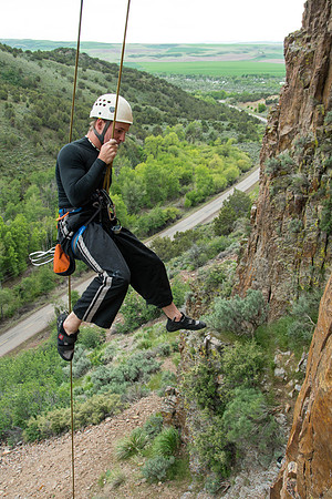 Students go rock climbing at Paramount, located near Kelly Canyon as part of the Outdoor Activities Program.