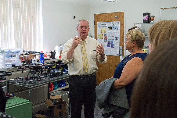 Economic developers from around the State visit BYU-Idaho and take a tour of the Engineering and Technology facilities in the Austin Building and the Heating Plant. and the Heating Plant.