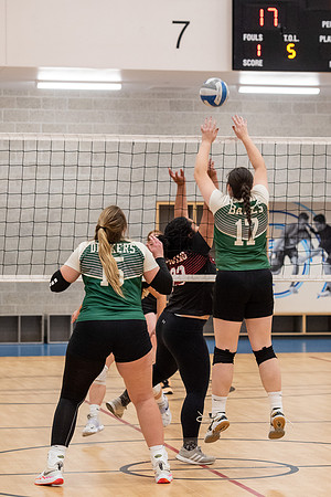 Women's volleyball game in the I-Center.