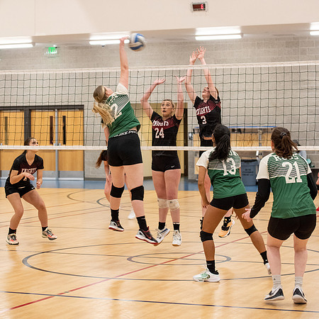 Women's volleyball game in the I-Center.
