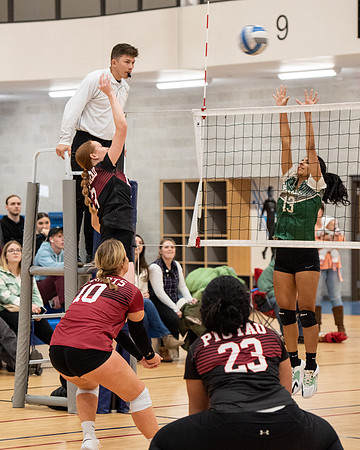 Women's volleyball game in the I-Center.