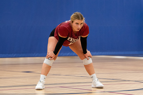 Women's volleyball game in the I-Center.