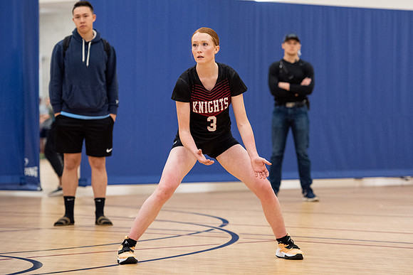 Women's volleyball game in the I-Center.