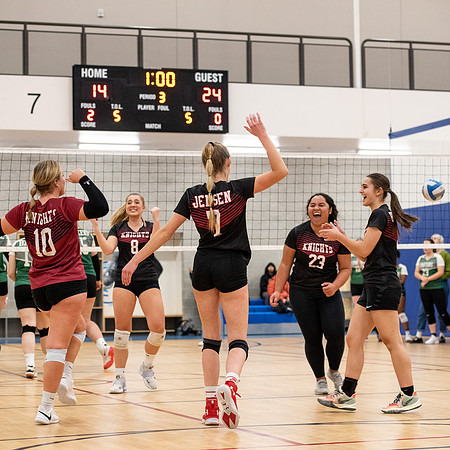 Women's volleyball game in the I-Center.