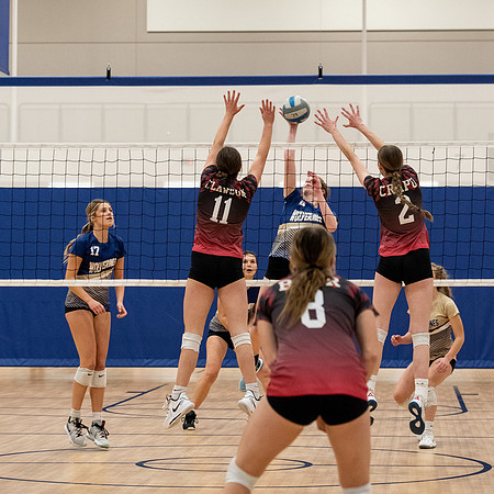 Women's volleyball game in the I-Center.