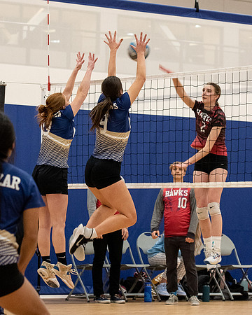Women's volleyball game in the I-Center.