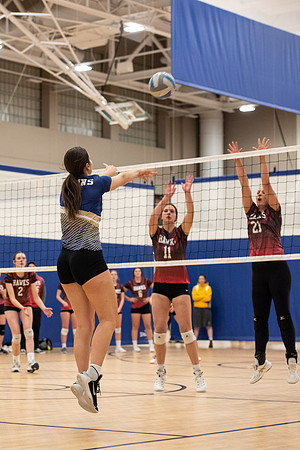 Women's volleyball game in the I-Center.