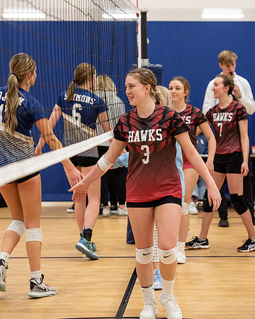 Women's volleyball game in the I-Center.