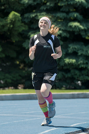The BYU-Idaho competitive sports track teams compete against each other in the Hart Stadium.