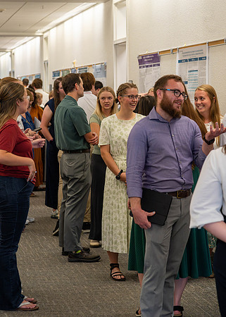 Students present projects in the Ricks building for the Research and Creative Works.