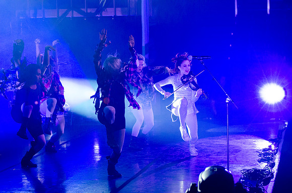 Lindsey Stirling at BYU-Idaho. A classically trained violinist from Gilbert, AZ, Lindsey has entered a futurist world of electronic big beats and animation, leaping through the music industry with ove