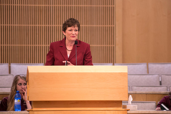 Geology Department Chair Julie Willis opened the conference.
