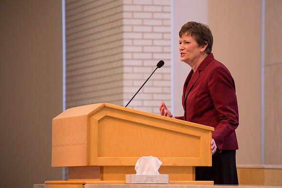 Geology Department Chair Julie Willis opened the conference.