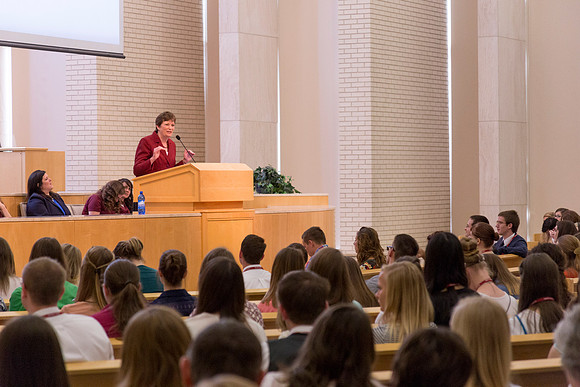 Geology Department Chair Julie Willis opened the conference.