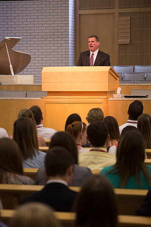 President Ross Baron addresses students during a Workshop.