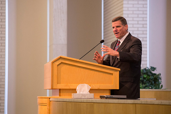 President Ross Baron addresses students during a Workshop.