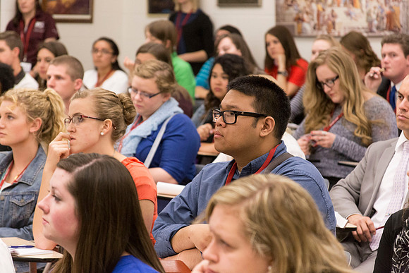 Students listen intently to Sister Rachel Huber during her workshop.
