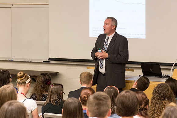 Teacher Education Faculty Member Chris Wilson leads a discussion during his workshop.