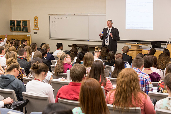 Teacher Education Faculty Member Chris Wilson leads a discussion during his workshop.