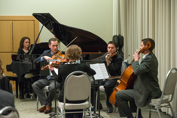 Eliza R. Snow Award members and guest enjoy an evening of god food and entertainment honoring Rick and Cheryl Hansen for their service towards the Arts.