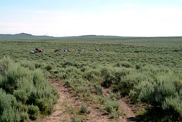 SugarCity 6th Ward Handcart Trek North of the sand dunes and SE of Kilgore on June 24-26 2004.