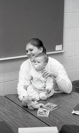 Elementary Education students practice in the classroom. December 1999.