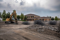 The tennis courts, located on the east side of campus, are being torn down.