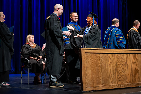 Graduates during convocation for the College of Performing and Visual Arts.