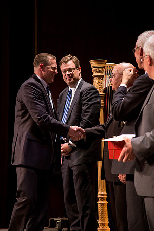 The presentation of awards.