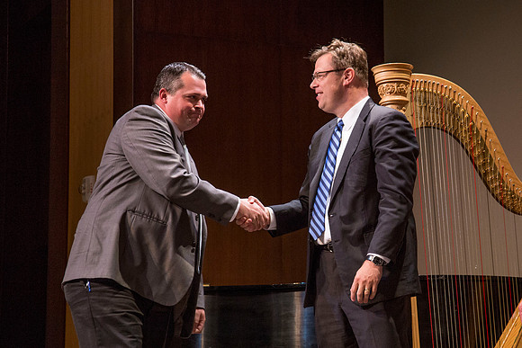 The presentation of awards.