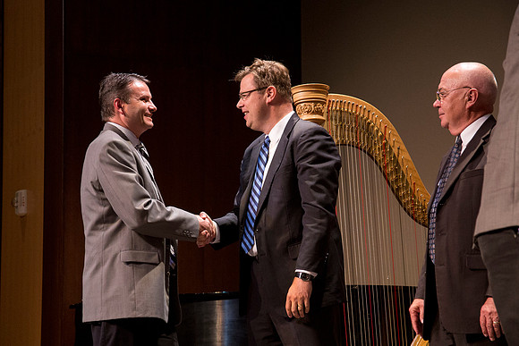 The presentation of awards.