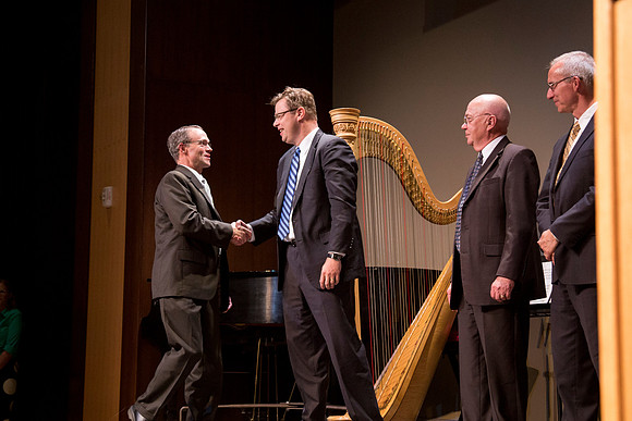 The presentation of awards.