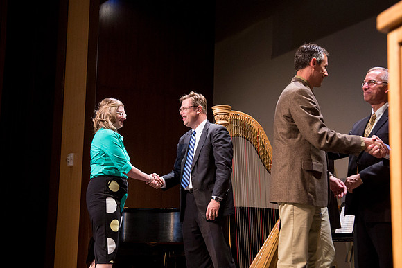 The presentation of awards.