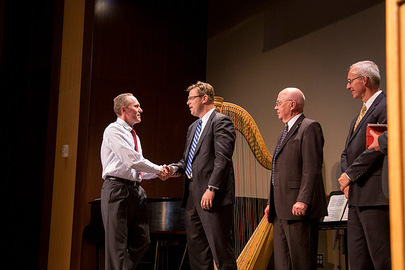 The presentation of awards.