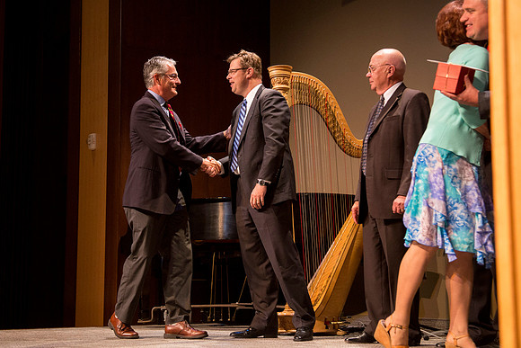 The presentation of awards.