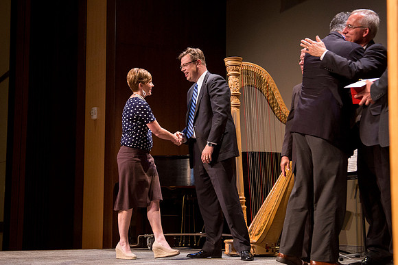 The presentation of awards.