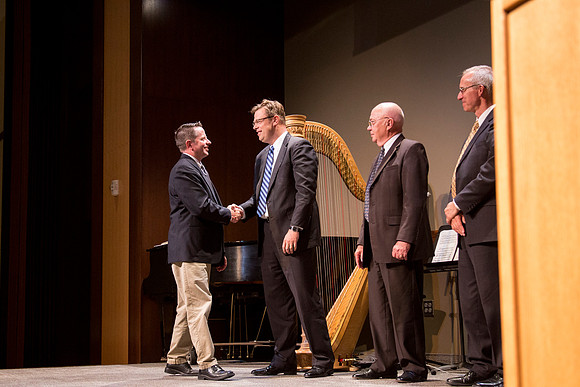 The presentation of awards.