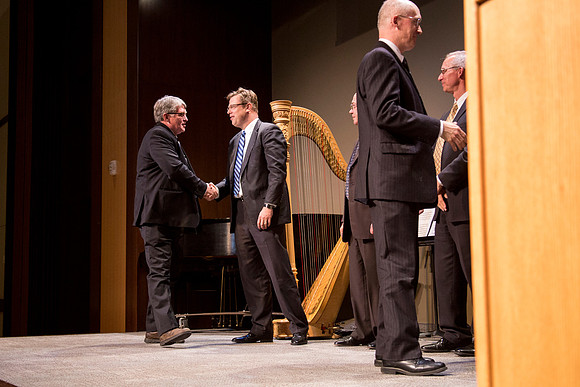 The presentation of awards.