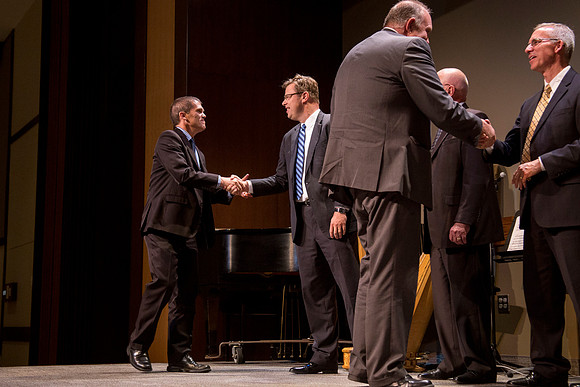 The presentation of awards.