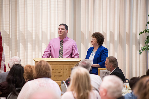 A breakfast celebrating the Wilkins family for their years of service to Ricks College and BYU-Idaho.