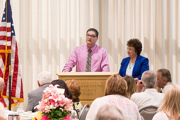 A breakfast celebrating the Wilkins family for their years of service to Ricks College and BYU-Idaho.