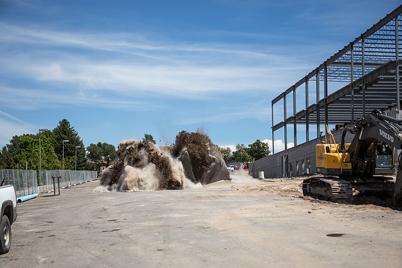 A series of images showing the blasting sequence.