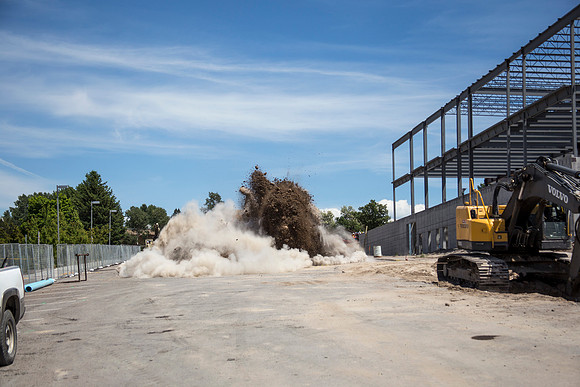 A series of images showing the blasting sequence.