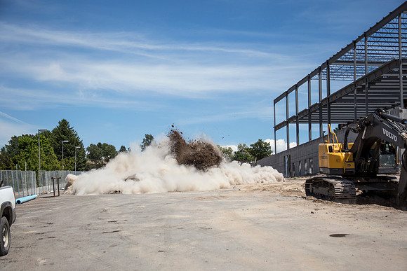 A series of images showing the blasting sequence.
