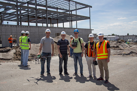 The Drone Crew that recorded a video of the blast.