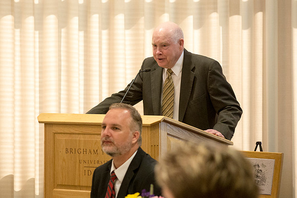 A breakfast celebrating the Wilkins family for their years of service to Ricks College and BYU-Idaho.