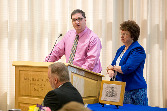 A breakfast celebrating the Wilkins family for their years of service to Ricks College and BYU-Idaho.