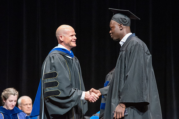 Graduates during convocation of the College of Physical Sciences and Engineering.