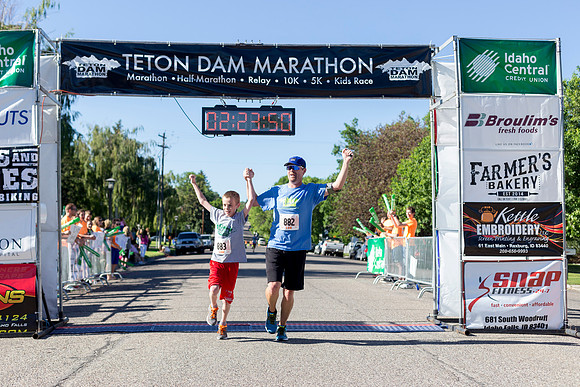 The Teton Dam Marathon is a multi distance race, including a full marathon, a half marathon, a 10K, a 5K, and a childrens race. Starting at the Teton Dam Site and ending at Smith Park in Rexburg.